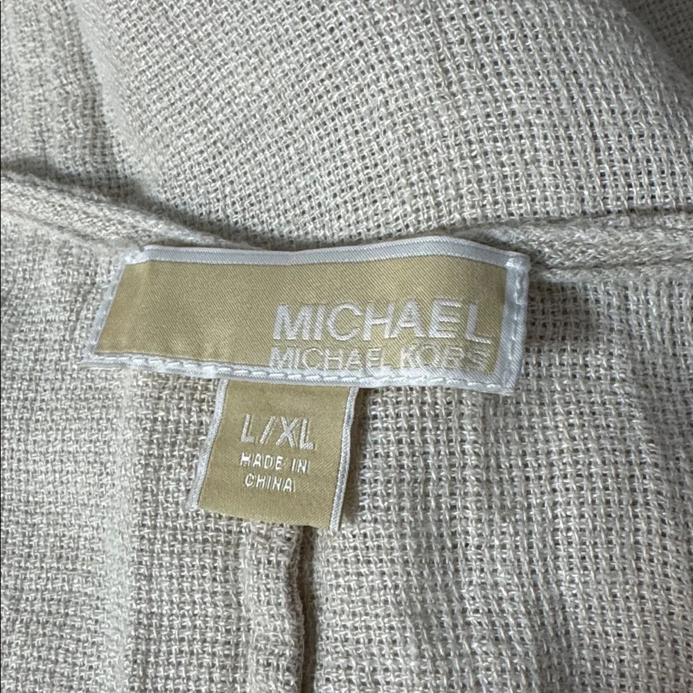 MICHAEL‎ KORS 100% linen beige poncho size Large/XL - Picture 5 of 15